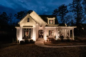 Permanent app-controlled roofline lighting in North Atlanta