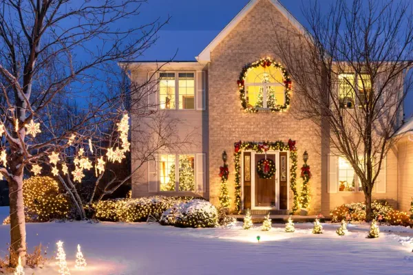 Christmas lights installation across Marietta neighborhoods
