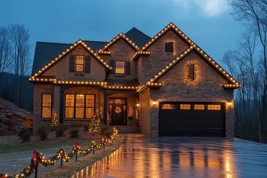 Christmas lights installation across Suwanee neighborhoods