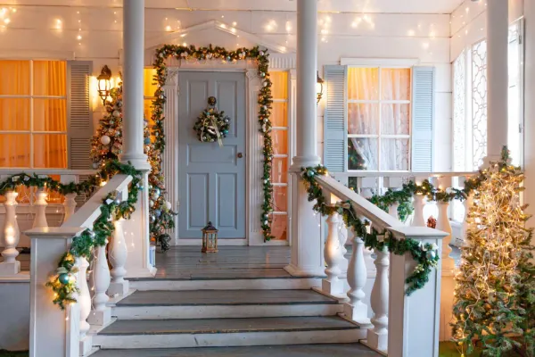 Rockdale pines, Olde Town oaks, and porch garland
