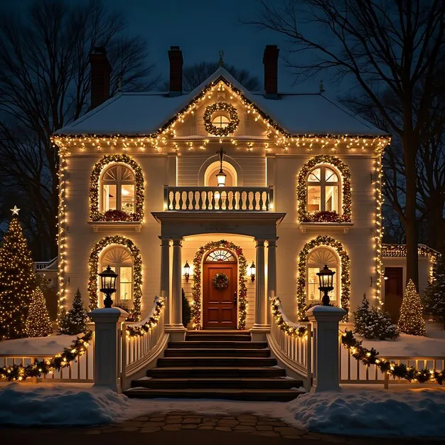 Christmas light installation across Buford