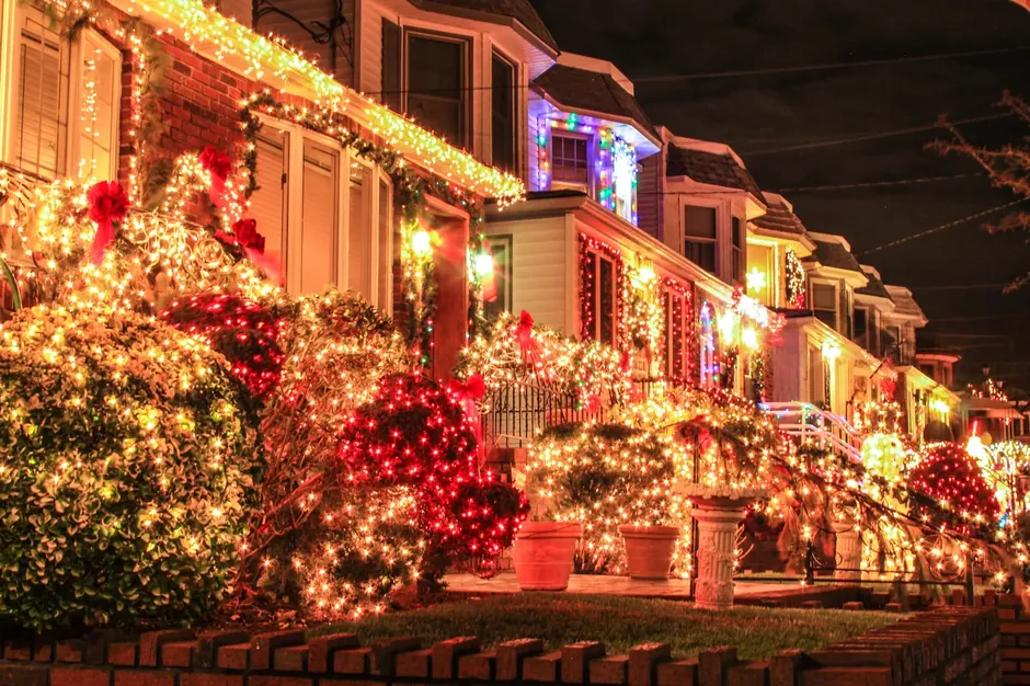 Christmas light installation across Canton neighborhoods