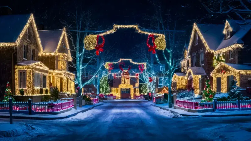 Christmas light installation across Cumming neighborhoods