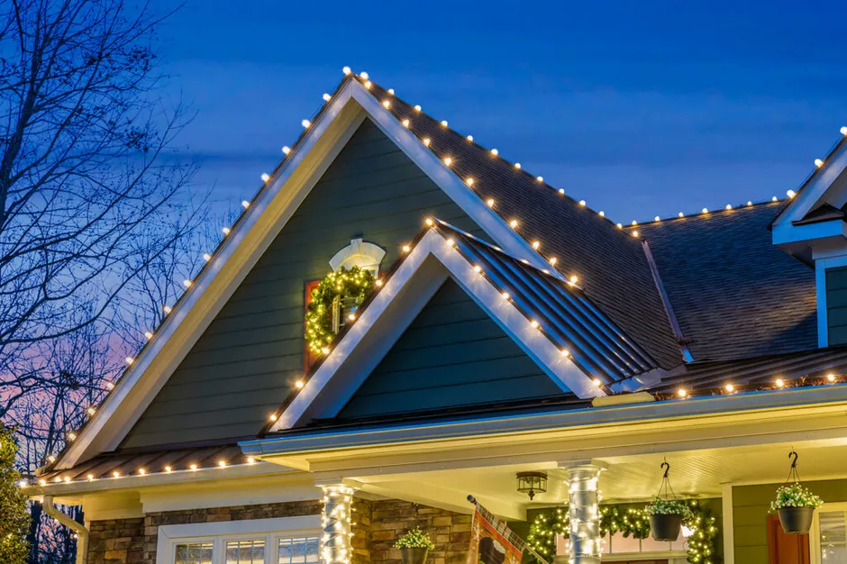 Commercial Christmas light installation in Duluth