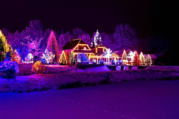 Christmas light installation across Milton neighborhoods